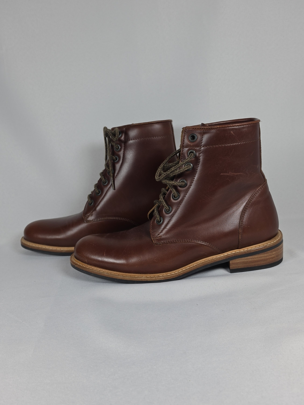 Nisolo Andres Everyday Boots Brandy Brown Leather Lace Up Mens 9 - Picture 7 of 13